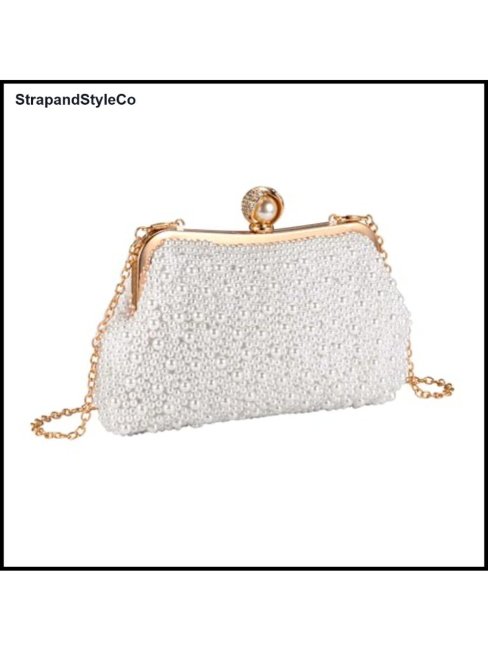 Rhinestone Pearl Clutch Evening Bag Beaded Wedding Crossbody